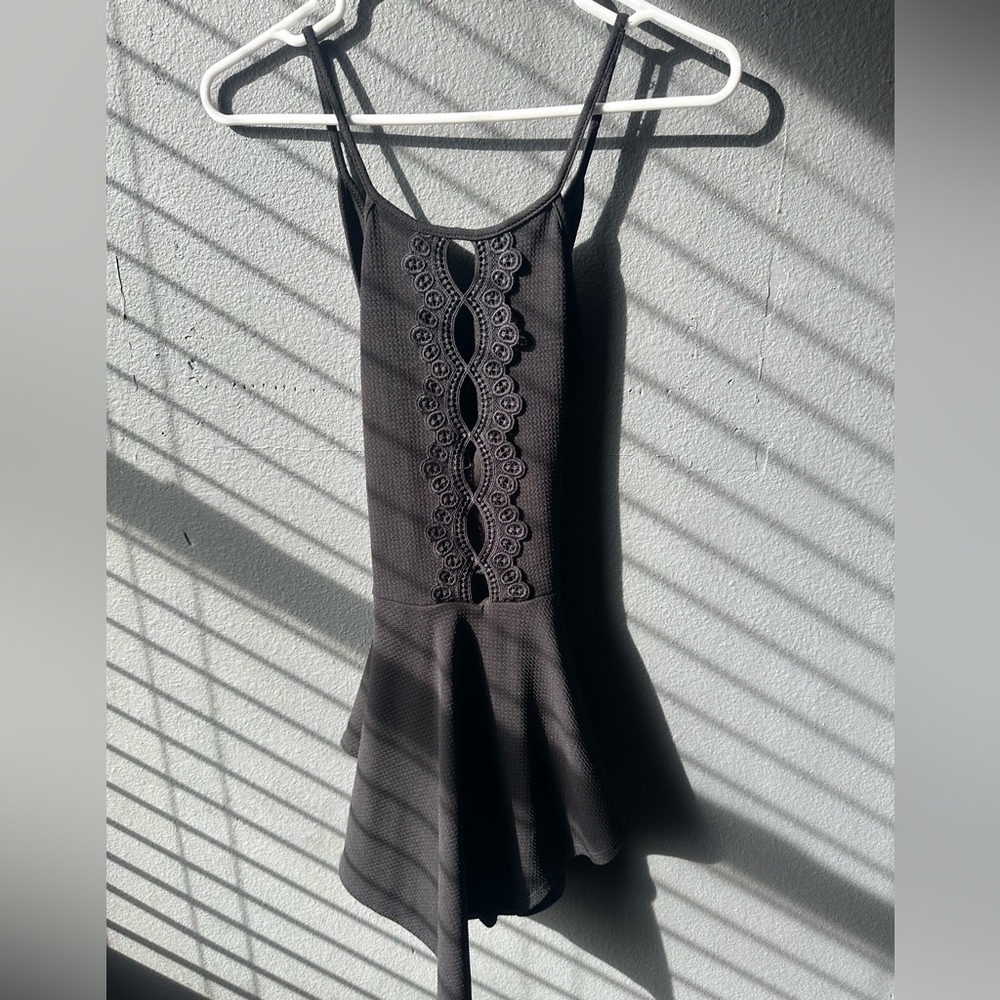 Fashion Nova Black Lace Camisole Dress/Romper